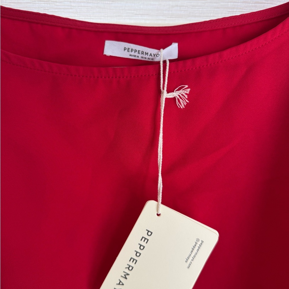 Peppermayo Red Side-Tie Crop Top - Picture 6 of 6